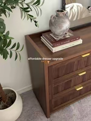 the cutest dresser upgrade 🤎 #tiktokshopbacktoschool #tiktokshopbacktoschoolsale #dresser #affordabledresser #bedroomfurniture 