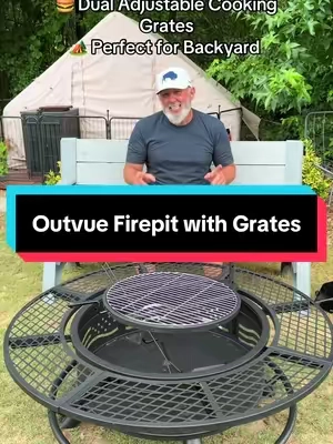 Why choose between a fire pit and a grill when you can have both? 🔥🍔 This 2-in-1 setup is perfect for backyard BBQs, camping trips, tailgates, or relaxing around the fire with family and friends. Cook your favorite meals, stay warm, and make every outdoor gathering more memorable.@Outvue  #tiktokshopcreatorpicks #FirePit #OutdoorLiving #summerwins#BackyardGoals