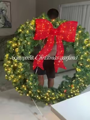 60in prelit Christmas garland . Can be use indoor and outdoor ✨😍 all the cool stuff always sells out for Christmas early so I’m not missing out this year 😂 #christmasgarland #hugegarland #christmasdecor #readyearlyforchristmas  