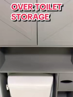 over the toilet storage cabinet is a nice little addition to the Bathroom for the extra space and a place to display stuff too. Just a really smart use of empty space that could be used #bathroommakeover #bathroomdecor #bathroomstorage #tiktokshopsummersale #bathroomorganization 