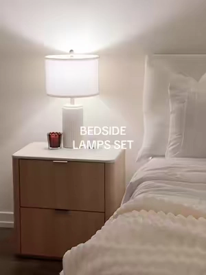 affordable pieces that make such a big difference🪽 #bedsidelamps #tablelamp #bedroomdecor #bedroominspo #homefinds 