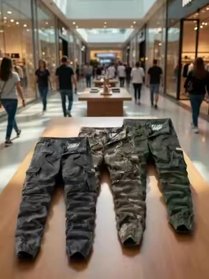 Pantalones cargo ligeros de camuflaje de verano para hombre Clean Gent, estilo jogger, tela de algodón duradera y transpirable, diseño de patrón de camuflaje, adecuado para el trabajo. #Clean #Gent #Mens #Summer #Lightw 