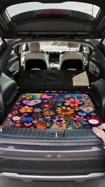 POV: Your car trunk just got a floral upgrade 🌸 Waterproof + anti-slip? YES. #weeklydeals #payday #CarAccessories #TrunkGoals #TikTokMadeMeBuyIt #CarDecor