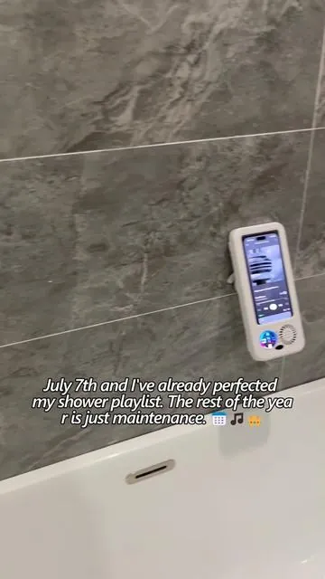 I bring my phone into the shower for the vibes. Not the calls. Don't test me. 📱🚿😤 #ShowerVibes #DoNotDisturb #MeTime #PhoneMount #BathroomEnergy
