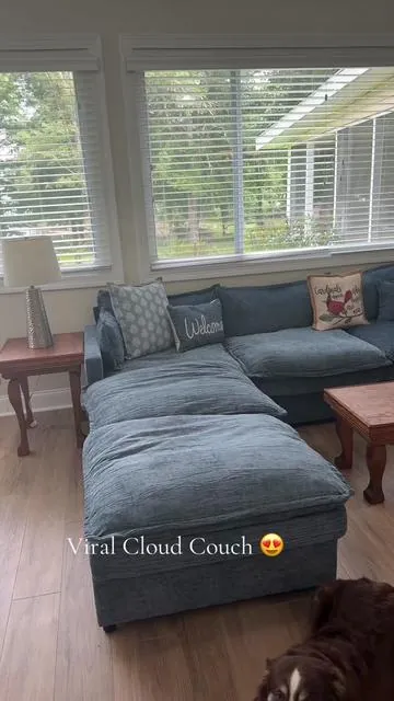 This is actually so beautiful! #cloudsectional #cloudcouch #sectional #livingroomfurniture 