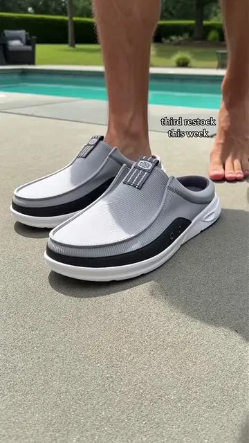 Literally the only shoes you need for the pool or beach 🌊 The drainage holes are actually genius! #mensfootwear #summershoes #waterready #heydudes #tiktokmademebuyit