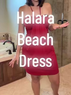 The perfect summer dress! Two ways to wear it and a ton of different colors so you have options! @Halara_official #halara #beachdress #summerdress #vacationoutfits #halterdress 