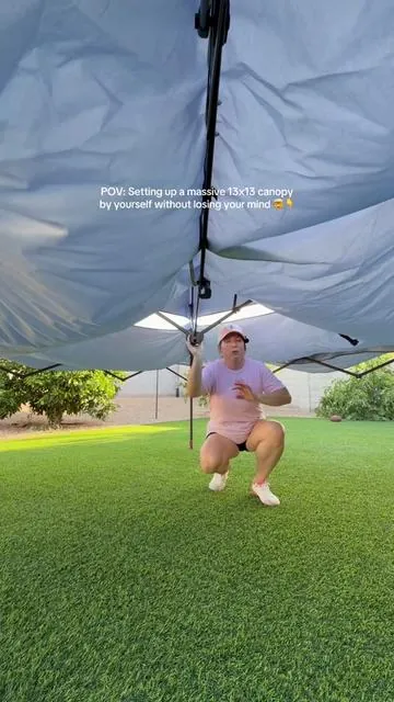 Forget everything you know about fighting with complicated tent poles and needing a whole crew just to get some shade. This premium 13x13ft pop-up canopy is engineered for true one-person operation. With a smart one-button central locking system, you can lock the entire 169-square-foot frame into place completely by yourself in just seconds. Why this setup changes everything:  True Solo Setup: The innovative one-button design lets one person pop it up and lock it down effortlessly.  Zero Frustration: No confusing pieces, no pinching your fingers, and no wrestling with the frame.  Roll-and-Go Ready: When you're done, it folds right back down into a heavy-duty wheeled roller bag so you can move on to the next spot. Stop struggling in the heat. #canopy #outdoor #shade #campinglife #tiktokshopcreatorpicks 