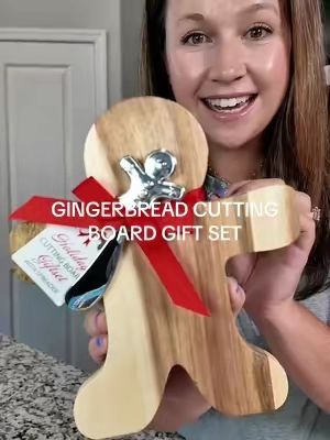 Every holiday season there’s always a few people I want to give a little something to. 🎄🎁✨ Teachers, neighbors, hosts, coworkers, Dirty Santa, gift exchanges… This gingerbread cutting board gift set is one of those easy gifts that looks thoughtful without requiring any extra work from me. 😂🤍 Just add tissue paper and you’re done. @QVC, Inc #christmasgifts #teachersgifts #neighborgifts #christmasinjuly  #holidaygiftideas 