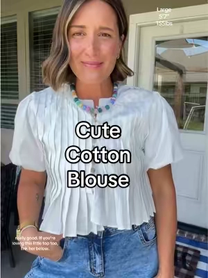 The cutest cotton blouse! #summeroutfits #summertops #cottonblouse 