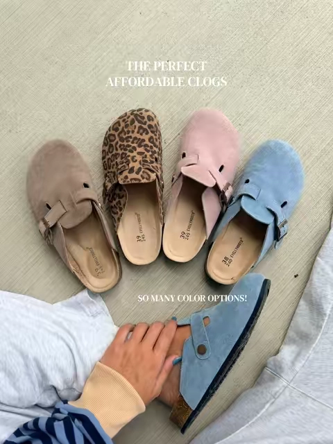 These clogs are so comfy and cute without the expensive price tag! They’re so easy to style and work for summer and fall I love all of the color options!! #clogs #clogshoes #fallshoes #cozystyle #clogshoesforwomen 