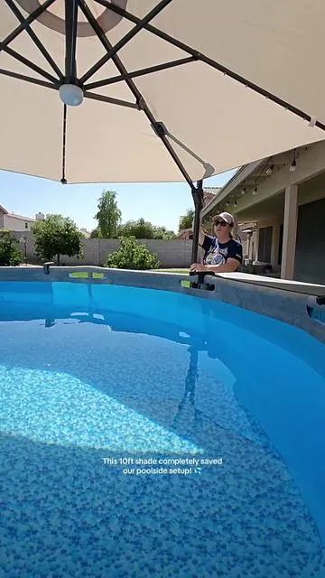 Why didn't I get a 360° rotating umbrella sooner? 👀 outdoor comfort to the next level with the premium Garvee 10ft Cantilever Patio Umbrella!  This heavy-duty offset sun shade offers elite weather protection with a rustproof aluminum frame and a thick, waterproof 600D Oxford canopy. The smart 360-degree rotating design and adjustable tilt let you chase the shade and block the sun from any angle with zero effort. It even features built-in solar LED lights on the ribs to instantly transition your space from daytime lounging to a cozy nighttime hangout. Ideal for your garden, patio, or poolside deck. #umbrella #patioumbrella #cantileverumbrella #outdoorliving #tiktokshopcreatorpicks 