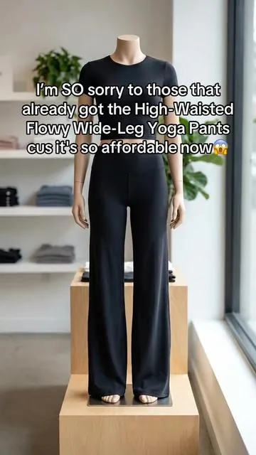 High-Waisted Flowy Wide-Leg Yoga Pants for Women, Tummy Control and Butt Lift, Ideal for Yoga, Fitness, Daily Commute, Streetwear, Casual Sportswear Pants