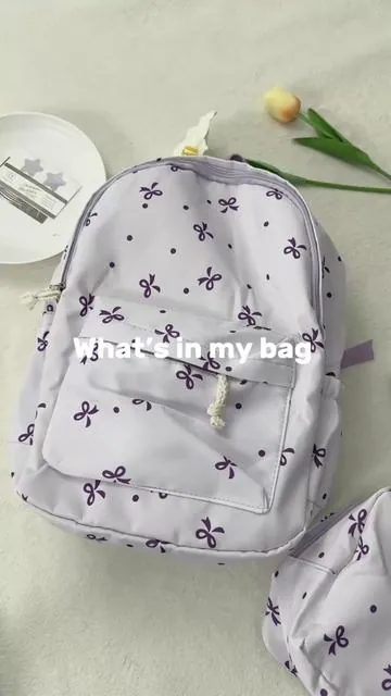 Cute bow print backpack set, lightweight and perfect for school #spotlightfinds #dealsforyoudays #womenstyle #backpack #casualoutfits 