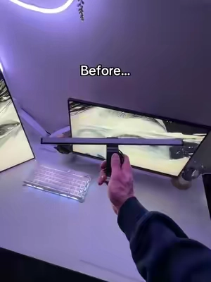 Way better🤩 #monitorlight #lightbar #GamingSetup #lighting #setupupgrades 