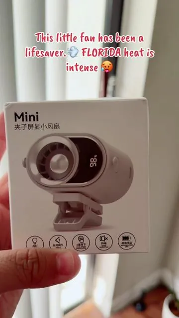 It's hot, I'm always out with my baby, and this mini clip on fan keeps us both cool! It clips anywhere, rotates 360°, has 199 speeds (yes, 199 ), and the LED display shows the battery so I always know. #SummerMustHaves #MomEssentials #CarAccessories #TikTokShopFinds #staycool 
