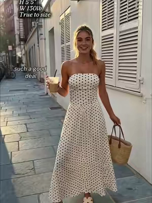 Strolling through SoHo in this perfect polka dot maxi! Obsessed with the stretchy fit. #summerdress #tryonhaul #polkadotdress #StreetStyle #tiktokmademebuyit