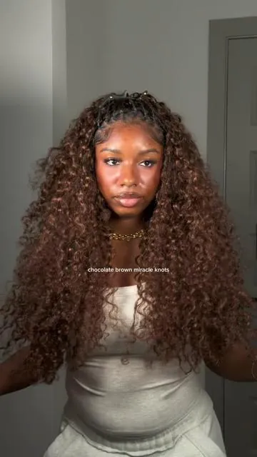 chocolate brown burmese curly miracle knots 😍😍🥹 @OQHAIR  4 packs  #miracleknots #burmesecurly 