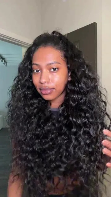 half up half down w/ a half wig 😻 @Mscoco Hair #mscocohair #hairinstall #beachcurly #summervibes #dealsforyoudays 