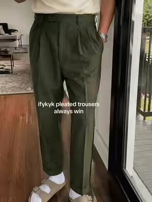 grown man fit #pleatedpants #dresspants #tailoredpants #oldmoneystyle #fyp 