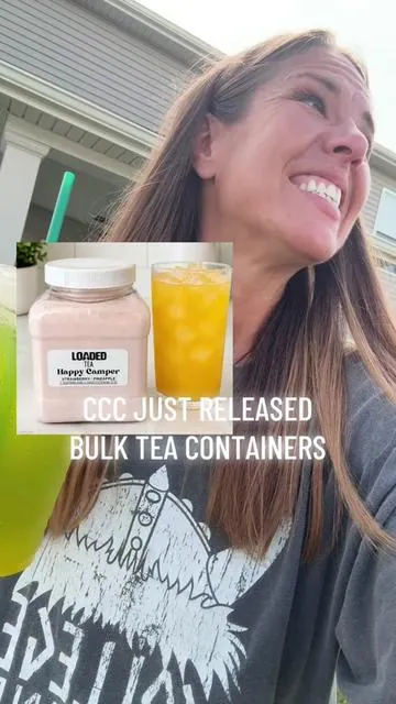 HURRY🔥 BULK CONTAINER MAKES at least 30 of the 32oz  teas ✨ each drink has 200 mg caffeine, vitamins, & SUGAR FREE! Get yours asap! #loadedtea #loadedteasathome #CCC #loadedteasoftiktok 