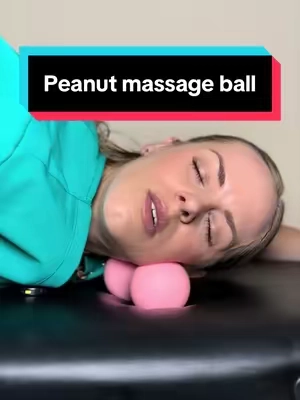 Neck pain, TMJ pain, poor posture, you need to try myofascial release with this peanut massage ball #tmjdisorder #neckpain #myofascialrelease #suboccipitalrelease #peanutmassageball 