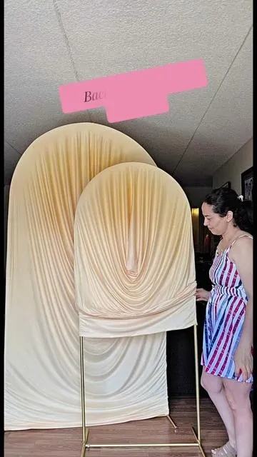 Ruched Wedding Arch Backdrop . TikTokShop #DecoracionEventos #PartyDecor #Backdrop #BalloonDecor #WeddingDecor 