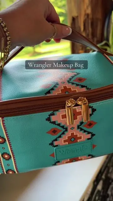 The perfect makeup bag by Wrangler @Rustic Charm Bootic #wrangler #westernstyle #makeupbags #tiktokshopcreatorpicks 