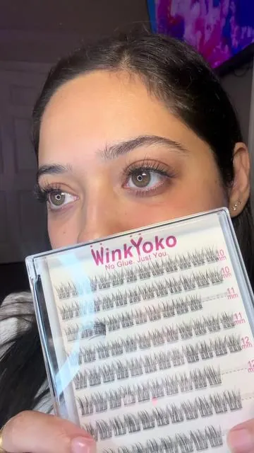 Love how these no glue eyelashes are so beautiful & natural looking ✨💗 @WinkYoko #WinkYoko #lashes #gluefreelashes #fyp 