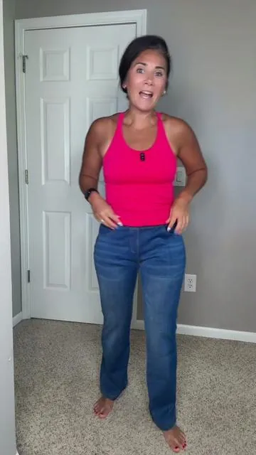 High Waisted pull on jeans #jeans 