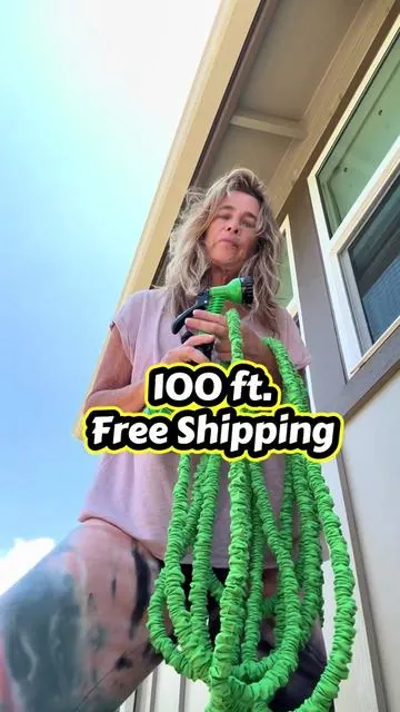 100ft comes with spray nozzle 7 spray modes free shipping @Cotsoco Official #gardenhose #wsterpipe #waterhose 
