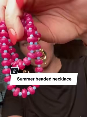Prettiest summer glass bead necklace @KissYanOfficial  #glassbeads #beadnecklace #necklace #jewelrytok #summeraccessories 