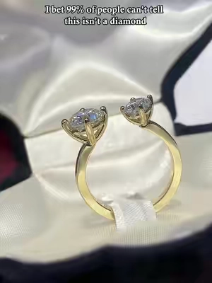 I bet 99% of people can't tell this isn't a diamond #moissanite #jewelry #tiktokshopsummersale #gift #ring 