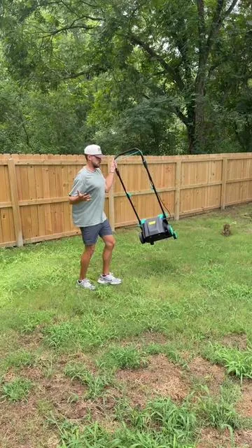 No more high gas prices or wear and tear engines issues #electriclawnmower #lawnmower #pushmower #cuttinggrass #lawncare 