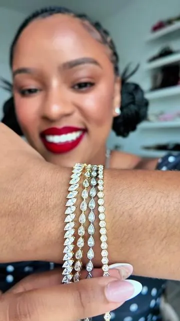 I LIVEEEEEE for a chunky tennis stack #bracelets #braceletstacking #tennisbracelet #pavoi 