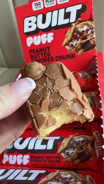 NEW limited edition peanut butter s’mores chunk protein bar 🔥 @Built Bar #proteinbar 