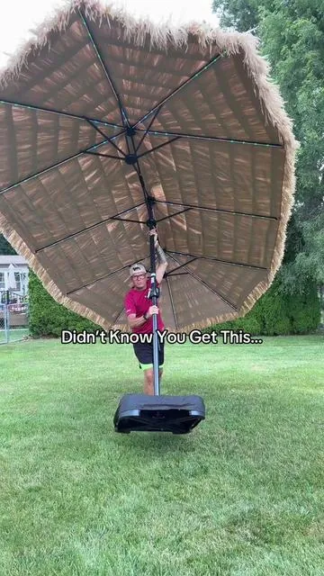 A tiki Solar umbrella? Take my money! #patioumbrella #tiktokshopcreatorpicks #tiktokshopsummersale #summerwins #summervibes @Costway.US 