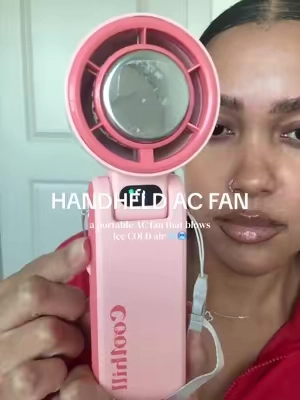 Who knew a handheld fan could blow so cold 🥶 #portablefan #handheldfan 
