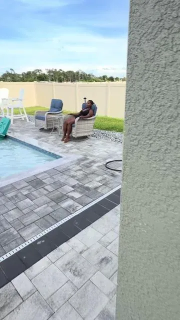 This patio set is soo comfy! It also rocks and swivels. #patiofurniture #rockingchair #outdoorfurniture 