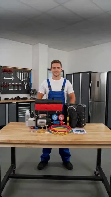 HVAC pros, STOP scrolling! 🛠️ This vacuum pump kit has EVERYTHING: 1/3 HP motor, manifold gauges, leak detector + carry bag. ETL listed too! 🚨 #weeklydeals #payday #HVACTools #MechanicLife #VacuumPumpKit #FYP #TikTokMadeMeBuyIt