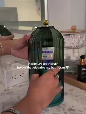 the rotator + cups are so useful for hiding everyday products from the counter!!🪥 #toothbrushholder #toothbrushcap #bathroomdecor #homegadgets #organization 