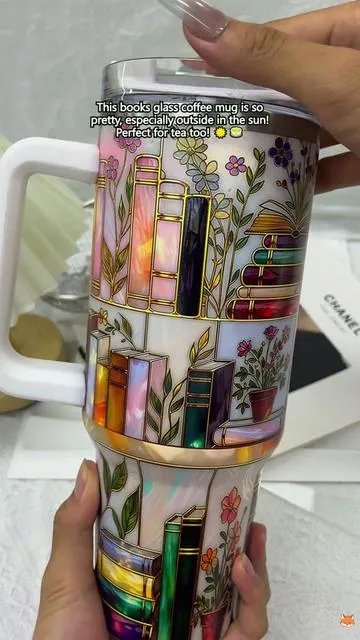 This tumbler is for the BookTok girlie who live in 5 different fictional universes at the same time #booktok #readingaesthetic #stainedglass #tiktokshopfinds #tiktokmademebuyit 