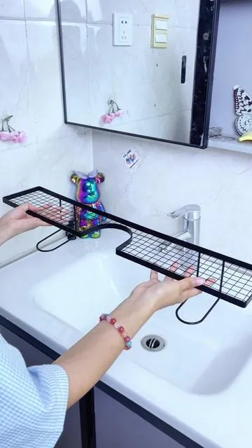 Hanging Sink Drain Basket Rack#SinkRack #DrainBasket #KitchenStorage #Bathroom Essential #LifeHacks