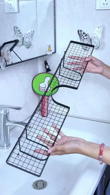 Hanging Sink Drain Basket Rack#SinkRack #DrainBasket #KitchenStorage #Bathroom Essential #LifeHacks