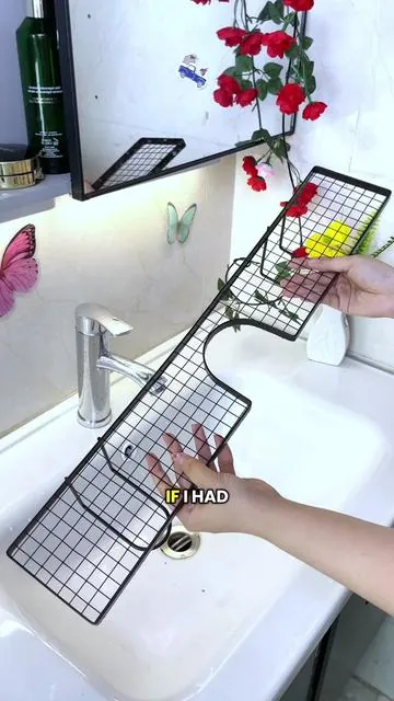 Hanging Sink Drain Basket Rack#SinkRack #DrainBasket #KitchenStorage #Bathroom Essential #LifeHacks