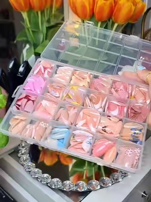 576pcs Long Almond Shape 3D Gel, Flower Design, French Tips, Acrylic  Nails, Includes 4 Jelly Glue & 2 Nail Files, DIY Nail Kits, Nail Art Supplies