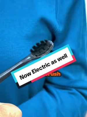 Our butter on gums  toothbrush meets a powerful electric 🧼! #electrictoothbrush #toothsensitivity 