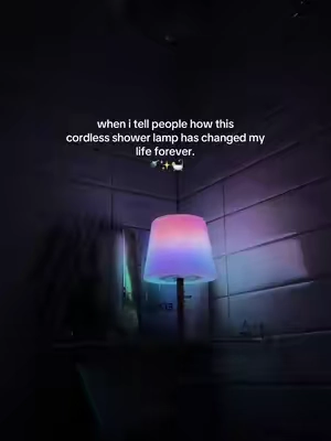 this and a hot shower with music on 🛀🚿 magical #showerlamp #showerlight #bathroomdecor #rechargeablelamp 