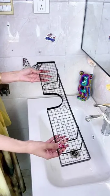 Hanging Sink Drain Basket Rack#SinkRack #DrainBasket #KitchenStorage #Bathroom Essential #LifeHacks