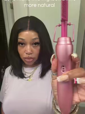 Let’s make this bob super flat at the top #gluelesswigs #wigtok #hotcomb #hottools 